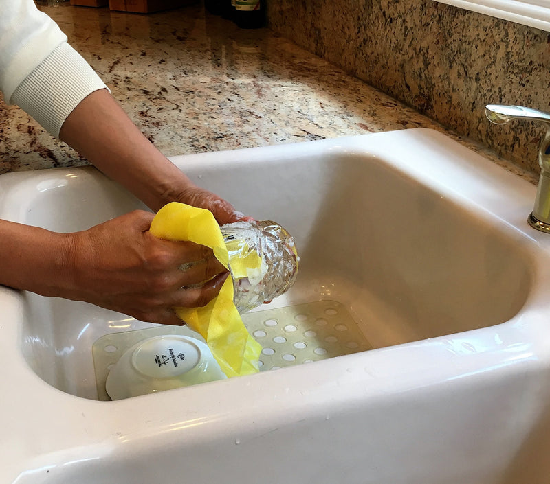 idée No Mildew, No Smell, Non-Scratch Disposable Scouring Sheets (60 Sheets/roll) for Dish-Washing, Cleaning, Scrubbing, PW01Y, Yellow (1)