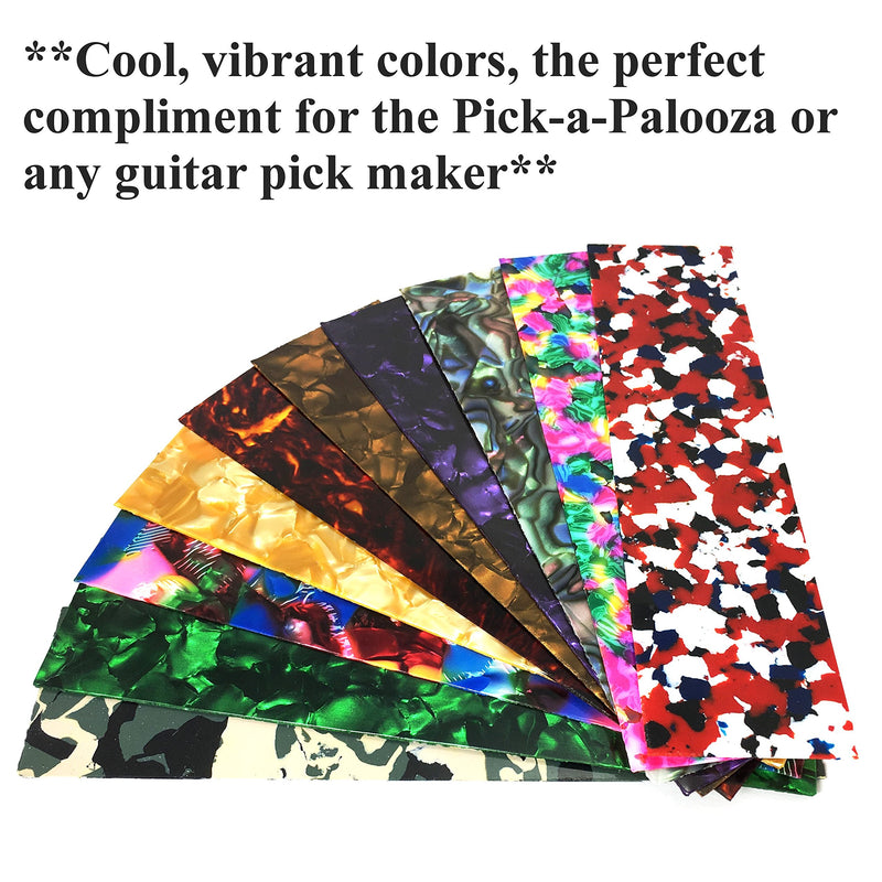 Pick-a-Palooza Guitar Pick Pack Custom Strips For Your Guitar Pick Maker - Great Variety Of Strips For Making Guitar Picks With Any Pick Punch - Celluloid