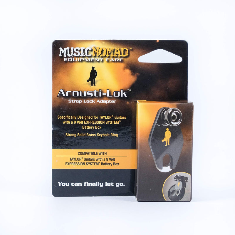 MusicNomad MN272 Acousti-Lok Strap Lock Adapter for Taylor Guitars with a 9 Volt Expression System Battery Box (2007+) Taylor 9 Volt Expression System