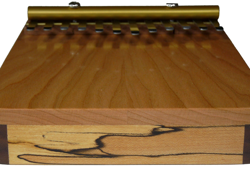 Zither Heaven Artisan Triple Wood 12 Note Thumb Piano in Cherry, Blackwalnut and Spalted Maple made in the USA