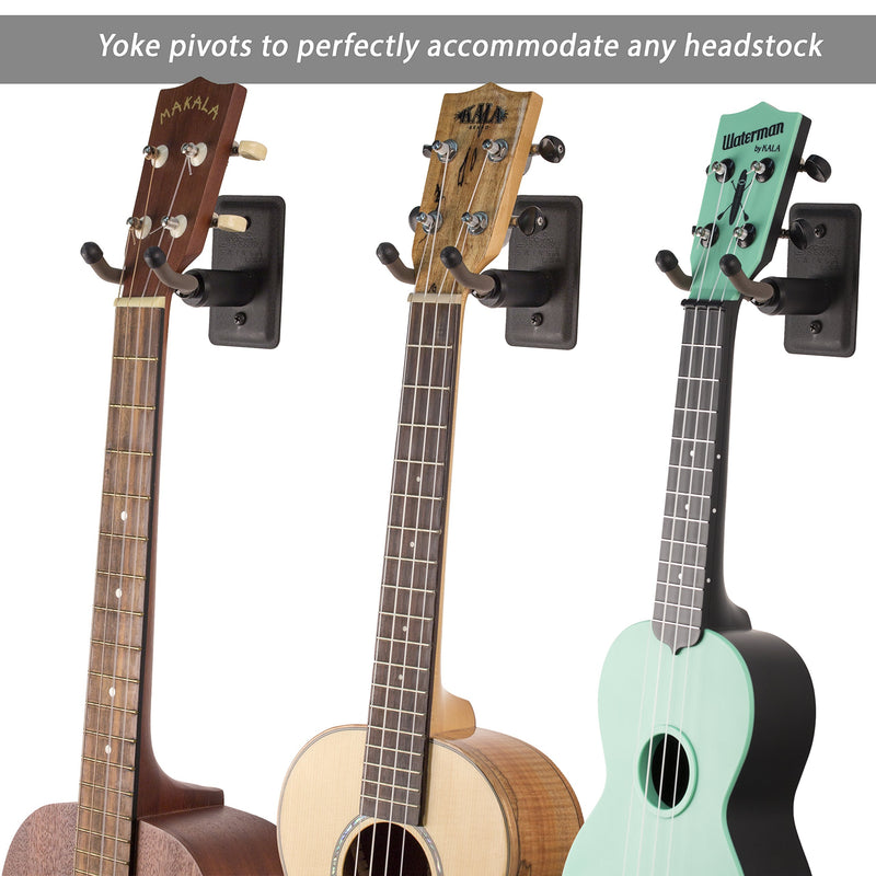 [AUSTRALIA] - String Swing Ukulele Wall Mount Stand for Mandolin Ukele Banjo  Concert Pineapple Soprano Tenor and Baritone Compatible  Safety Home or Studio Accessories without Case  Black CC11UK 
