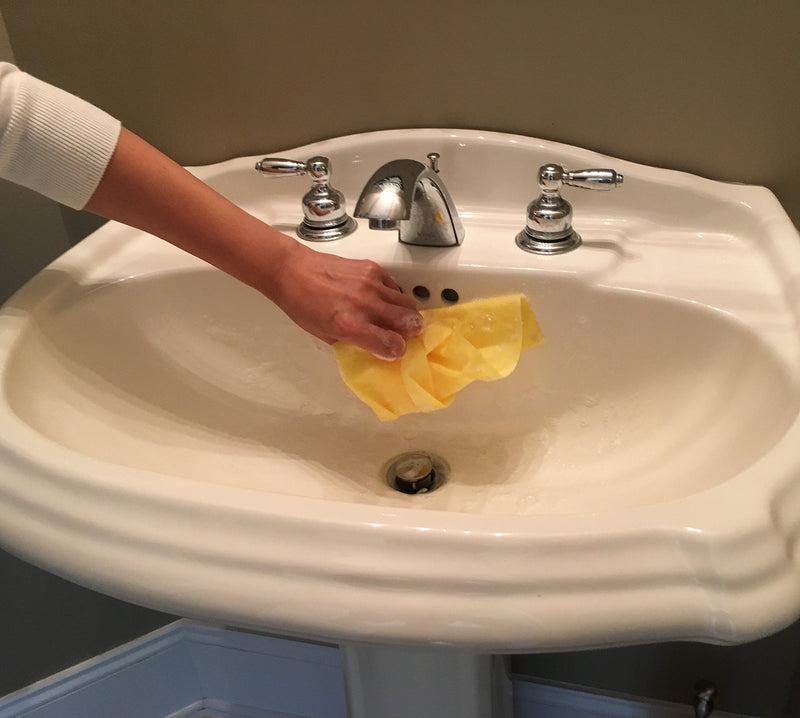 idée No Mildew, No Smell, Non-Scratch Disposable Scouring Sheets (60 Sheets/roll) for Dish-Washing, Cleaning, Scrubbing, PW01Y, Yellow (1)