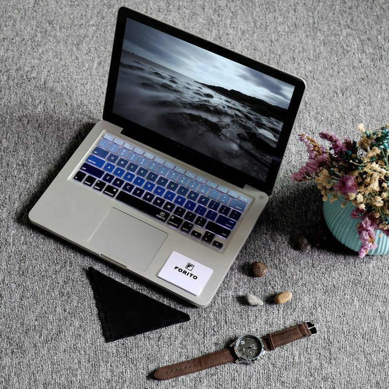 Keyboard Cover Compatible with MacBook Pro 13” 15” (2015 or Older Model) /MacBook Air 13 A1369 A1466 Keyboard (!!!Not Fit for 2016-2018 New MacBook Pro 13 15) US Layout -Ombre Blue