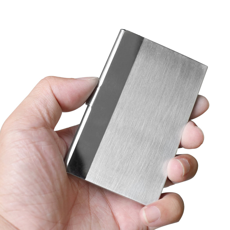 homEdge Super Light Stainless Steel Business Card Holder, Slim Professional 2 Packs Card Case for Traveling and Business Stainless Steel 2 Packs
