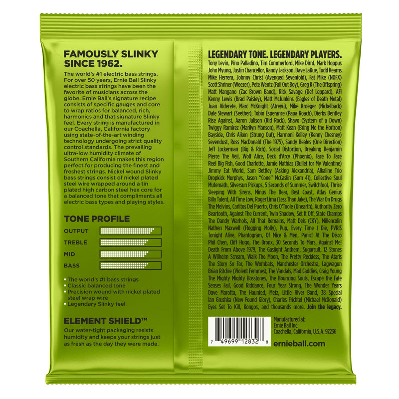 Ernie Ball P02832 Regular Slinky Nickel Wound Electric Bass Strings - 50-105 Gauge 4-String