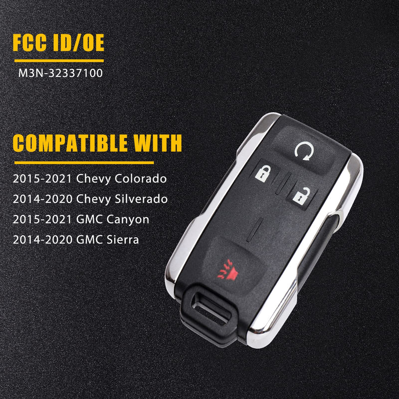 OGATOO Key Fob Replacement for Chevy GMC Sierra 1500 2500 3500 HD 2014-2020 Colorado GMC Canyon 2015 2016 2017 2018 2019 2020 2021 Keyless Entry Remote Control Start (M3N-32337100, Pack of 2)