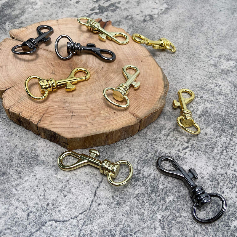 [AUSTRALIA] - willikiva 10 Pcs 3/4 inch Swivel Snap Hooks Duty Square Eye Clasp Buckle Trigger Clip Multipurpose Pet Buckle Handmade Gold-2 