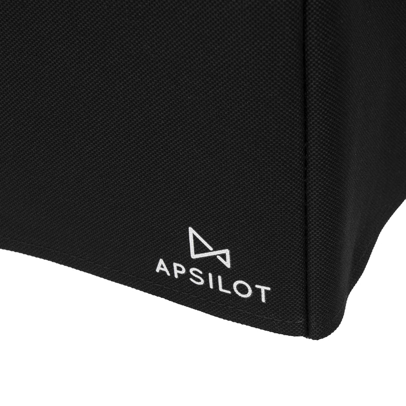 Apsilot Turntable Dust Cover - Vinyl Record Player Protector with 2 Finger Pull Tabs - Fits Technics SL1200, SL1210 and Pioneer PLX1000 - Black Premium Foldable Fabric - Complete with Microfiber Cloth