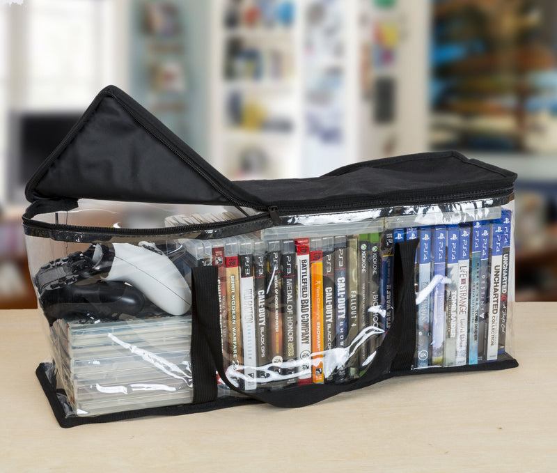 [AUSTRALIA] - Besti Home DVD Storage Bags (2-Pack) Holds 80 Total Movies or Video Games, Blu-ray, | Convenient Travel Case for Media | Stackable, Easy to Carry Black 