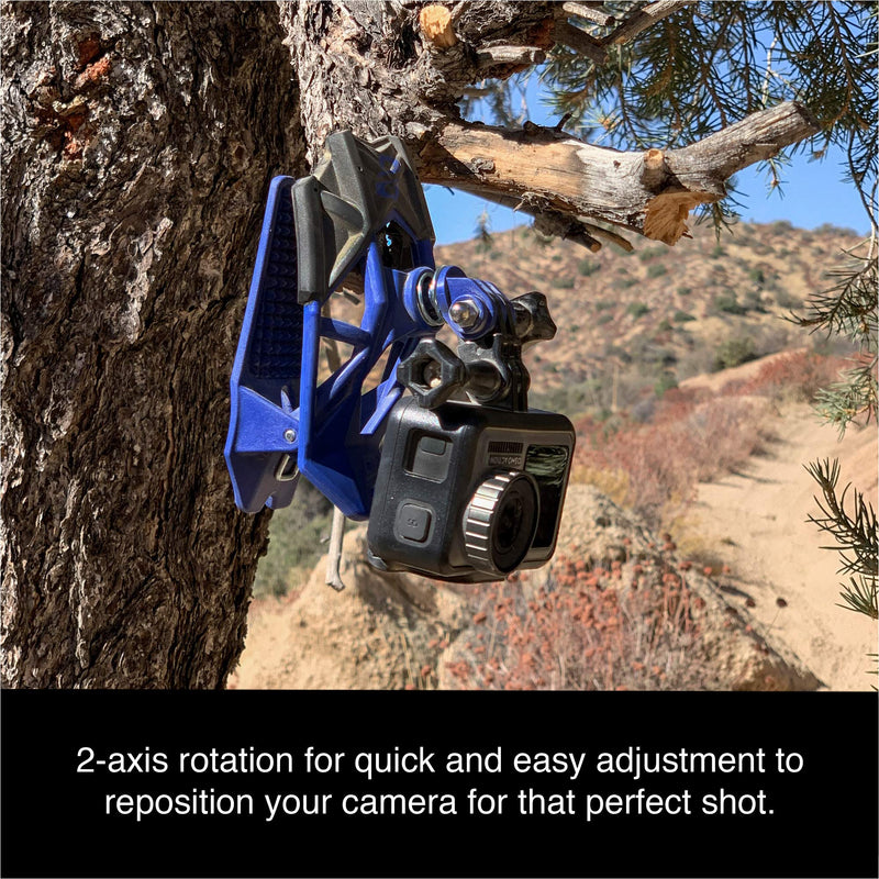 Dango Design Gripper Mount - Universal Clamp Mount for Action Cameras, Use as a Mount on Motorcycle, Powersports Helmets & More - Bomber Blue