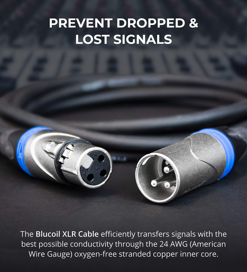 [AUSTRALIA] - Blucoil Audio 2-Pack of 20-FT Balanced XLR Cable with 24 AWG Copper Wire and PVC Jacket - 3-Pin Male to Female Microphone Cord for Audio Interfaces, Mixers, Preamps and Recorders 20-ft (2-Pack) 