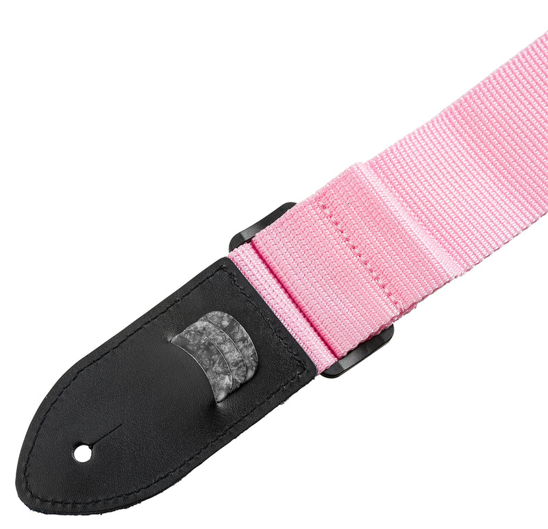 TimbreGear Pink Kids Guitar Strap with FREE STRAP BUTTON AND (2) STRAP LOCKS, AMAZING GIFT & VALUE