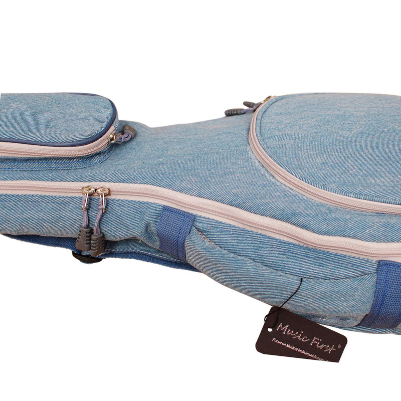 [AUSTRALIA] - MUSIC FIRST Original Design 15mm Thick Padded Vintage & Retro Jeans Cloth/Denim A & F Style (Standard) Mandolin Gig Bag (Soft Case) Soft Mandolin Case Fits for Most of A Mandolin 