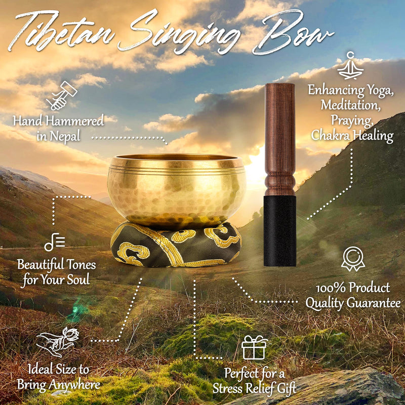[AUSTRALIA] - Tibetan Singing Bowls Set-100% Handmade Sound Bowl Meditation Set for Meditation, Yoga, Chakra, Sound Healing, Perfect Christmas Gifts for Women (3.15" Classic Hammered) 3.15" Classic Hammered 