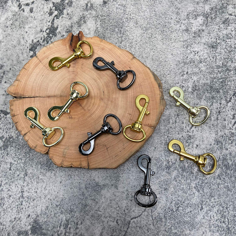 willikiva 10 Pcs 3/4 inch Swivel Snap Hooks for Dog Leash Collar Linking Swivel Snap Hooks Metal Heavy Duty Square Eye Clasp Buckle Trigger Clip (Light Gold) Light Gold
