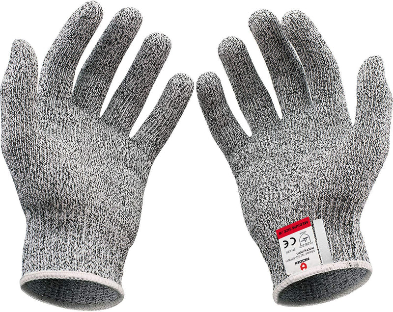 NoCry Cut Resistant Gloves - Ambidextrous, Food Grade, High Performance Level 5 Protection Medium Original