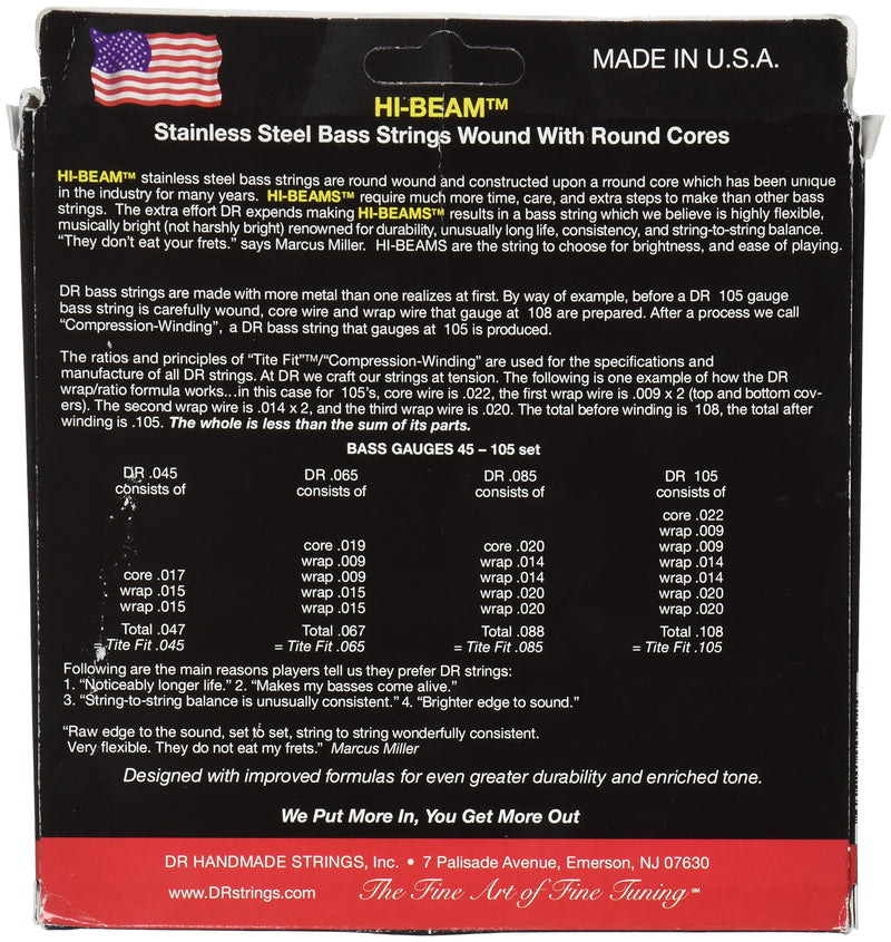 DR Strings Hi-Beam - Stainless Steel Round Core 50-110