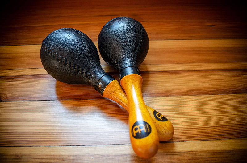 [AUSTRALIA] - Maracas, Standard Concert Size with All-weather Synthetic Shells and Wooden Handles — NOT MADE IN CHINA — Great for Live Performances and Recording Sessions, 2-YEAR WARRANTY PM2BK 