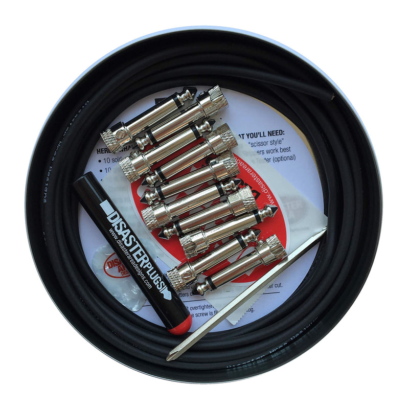 [AUSTRALIA] - Disaster Area Designs EVO Solderless Cable Kit - Black, 10ft, 10 Plugs 