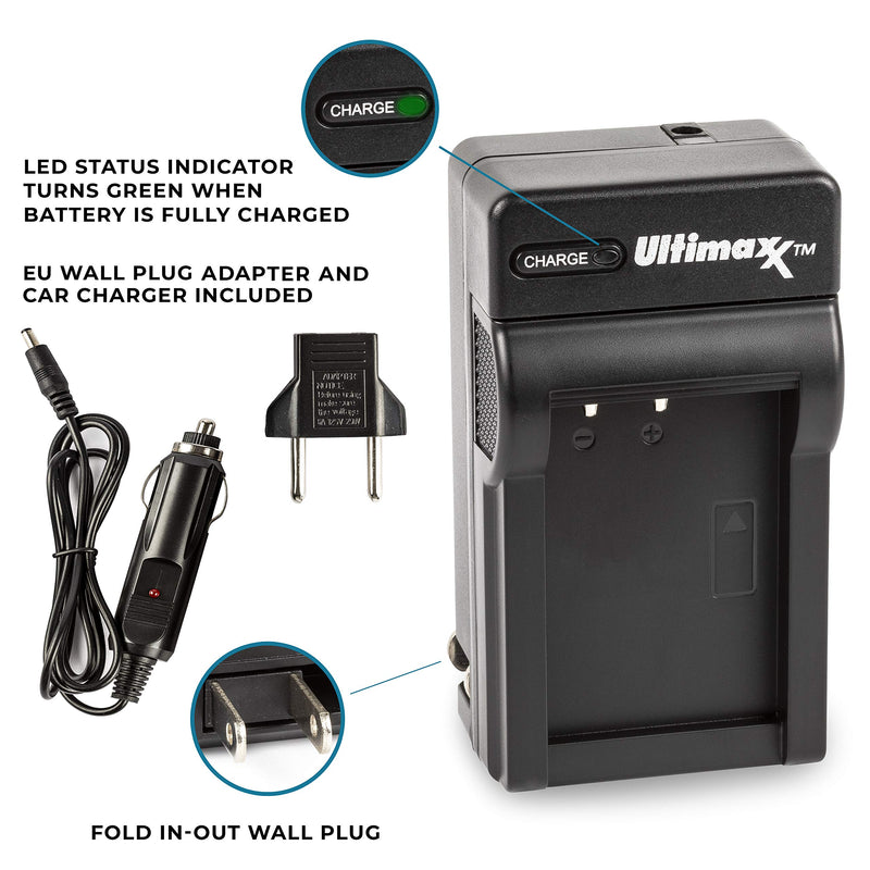 Ultimaxx Rapid Charger with 2X NP-F975 Battery (7800mAh) for Sony DCR-VX2100; DSR-PD150 & -PD170; FDR-AX1; HDR-AX2000, FX1, FX7, FX1000; HVL-LBPB; HVR-HD1000U, V1U, Z1P, Z1U; HXR-MC2000U & More