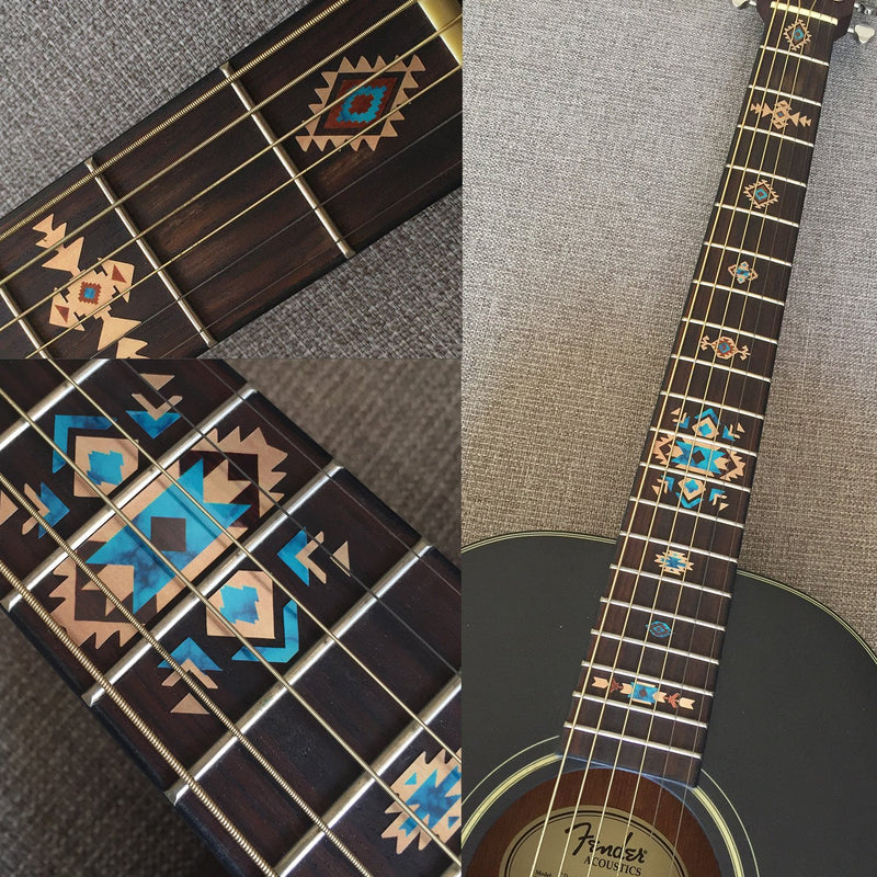 Inlay Sticker Fret Markers for Guitars - Native American Style Ethnic Pattern - Natural, F-294NA-NA