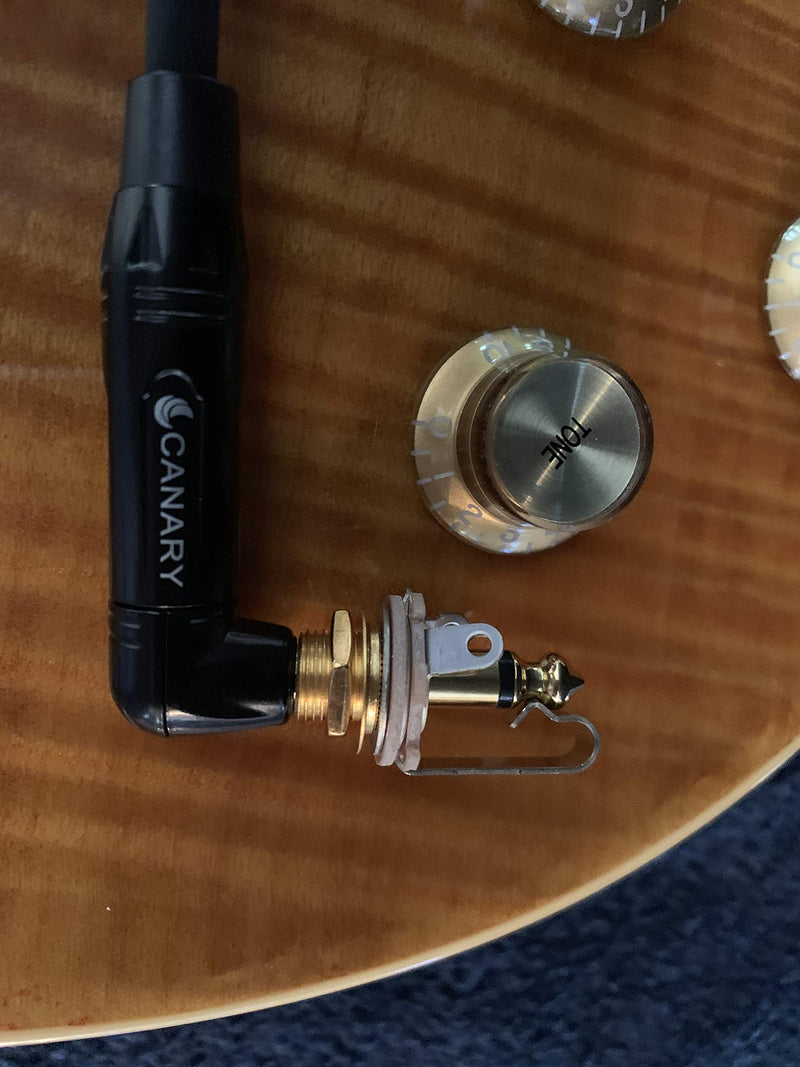 [AUSTRALIA] - Canary 10ft Premium Instrument Cable with Auto-Mute Switch - 1/4" Gold Straight to Right Angle Plugs 
