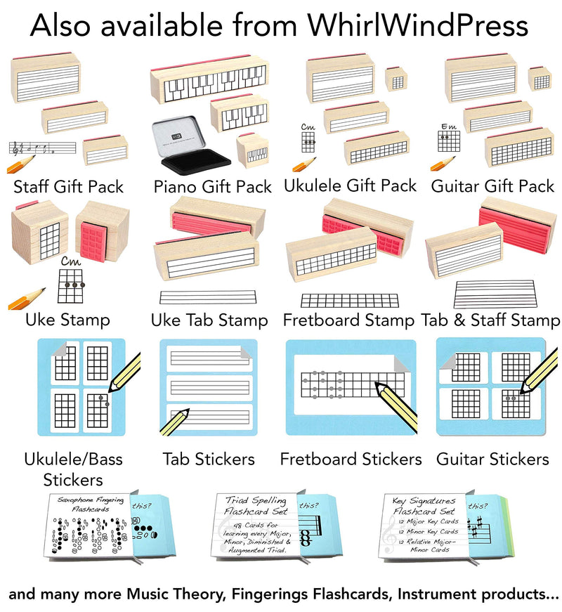 Ukulele and Bass Teacher and Student: Chord / Tablature / Fretboard Diagram Stickers Gift Pack. Great for budding Uke Players