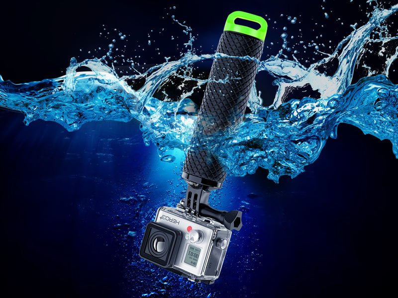 MiPremium Waterproof Floating Hand Grip Compatible with GoPro Cameras Hero 9 8 7 6 5 4 3 2 1 Session Black Silver Handler Plus Free Handle Mount Accessories for Water Sport and Action Cameras (Green) Green