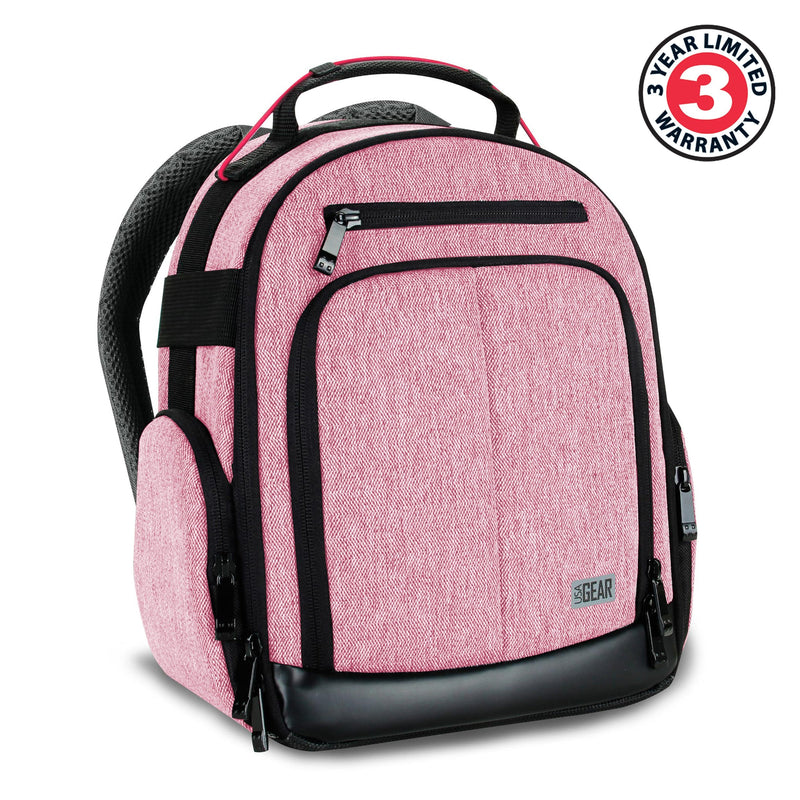 [AUSTRALIA] - USA GEAR Portable Camera Backpack for DSLR (Red) with Customizable Accessory Dividers, Weather Resistant Bottom and Comfortable Back Support - Compatible with Canon, Nikon and More Red and Black 