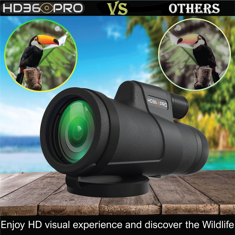 [AUSTRALIA] - Monocular Telescope 12X50 Outdoor Telescope with Smartphone Adapter for Stargazing, Birdwatching, Hunting, Dust-Proof, Waterproof HD Monocular for adults with Phone Holder and Metal Tripod By hd360pro 