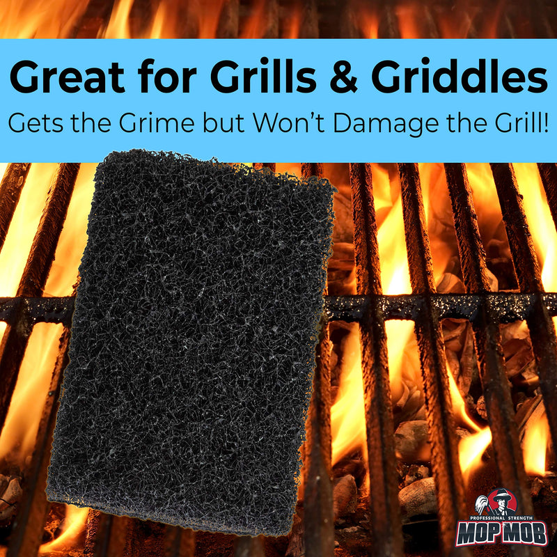 Restaurant-Grade Griddle Cleaning Pads 5 Pack. Use on Metal Grills, Cast Iron Cooktops & Stainless Steel Flat Tops. Quickly Cleans & Scours Baked-On Grease & Carbon. Heavy Duty, 4x6 Grit Scouring Pads