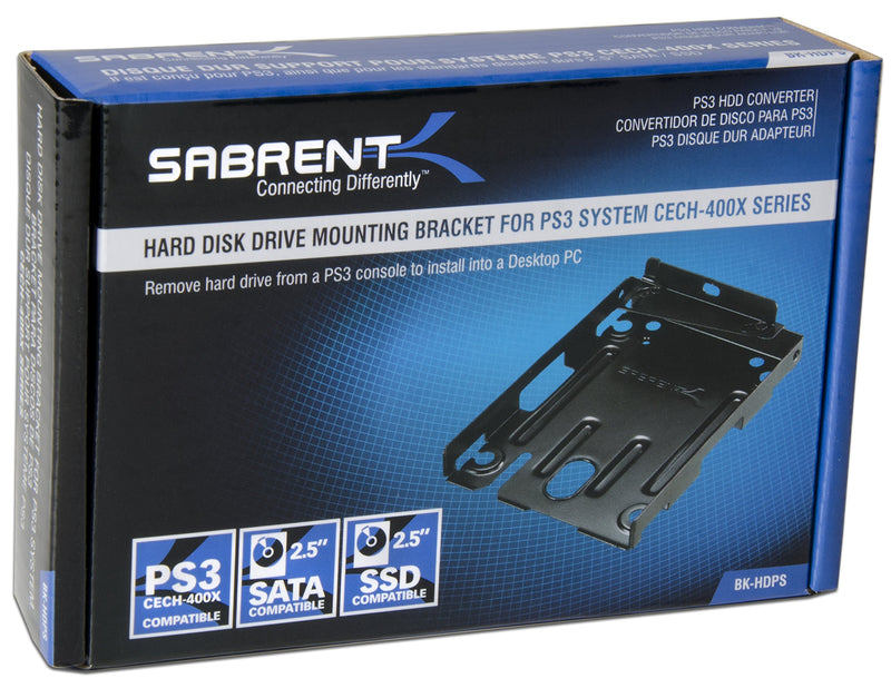 Sabrent 2.5" Hard Disk Drive Mounting Kit Bracket for PS3 Super Slim CECH-400x Series (BK-HDPS)