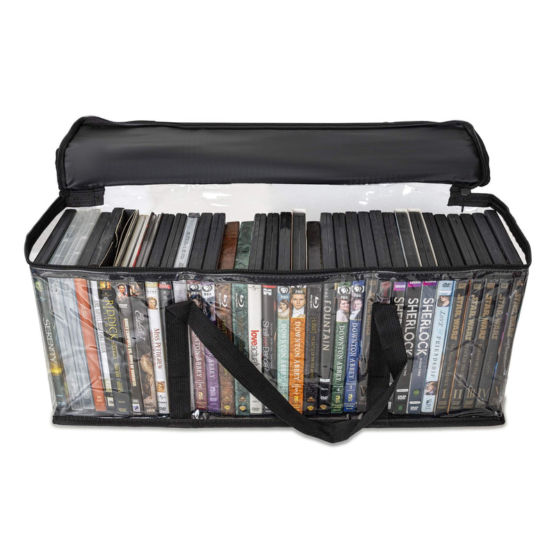 [AUSTRALIA] - Besti Home DVD Storage Bags (2-Pack) Holds 80 Total Movies or Video Games, Blu-ray, | Convenient Travel Case for Media | Stackable, Easy to Carry Black 
