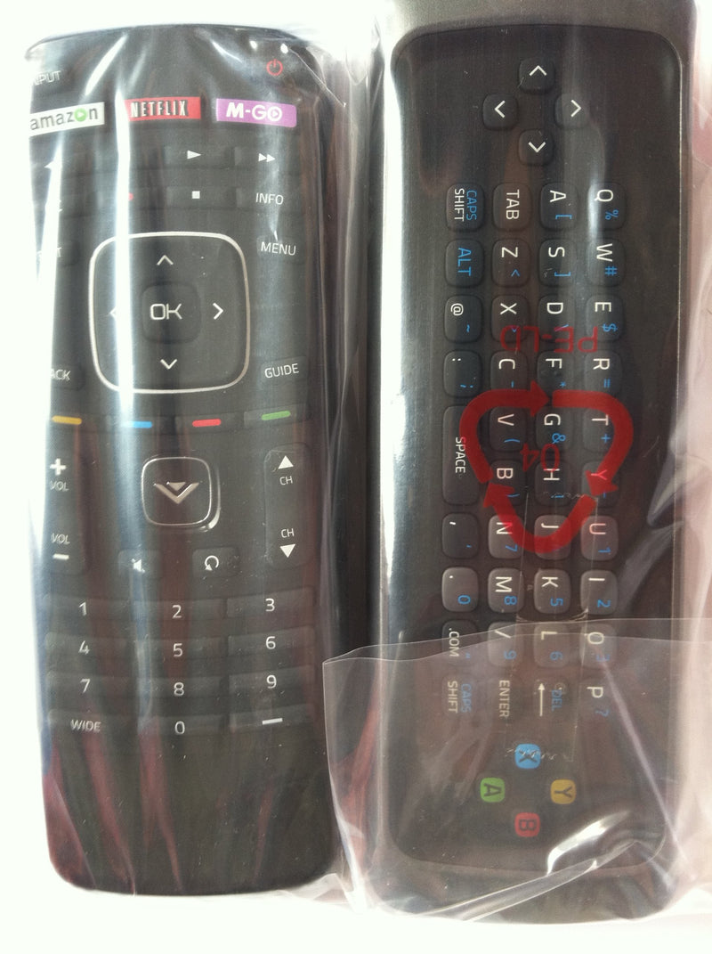 New True XRT302 XRT300 Smart TV QWERTY Dual Side Keyboard Remote Control-with M-GO/Netflix/Amazon/Wide Key for VIZIO Smart TV