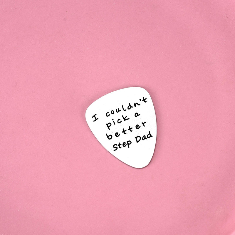 Step Dad Gifts for Father's Day - I Couldn't Pick A Better Step Dad Guitar Pick Gifts for Stepfather, Birthday Gift for Musician Stepdad (Style A) Style A