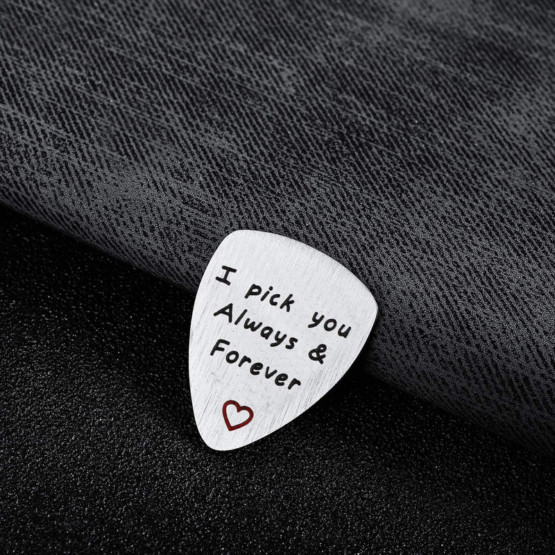 BESPMOSP I Pick You Always and Forever Guitar Pick Musical Gift Anniversary