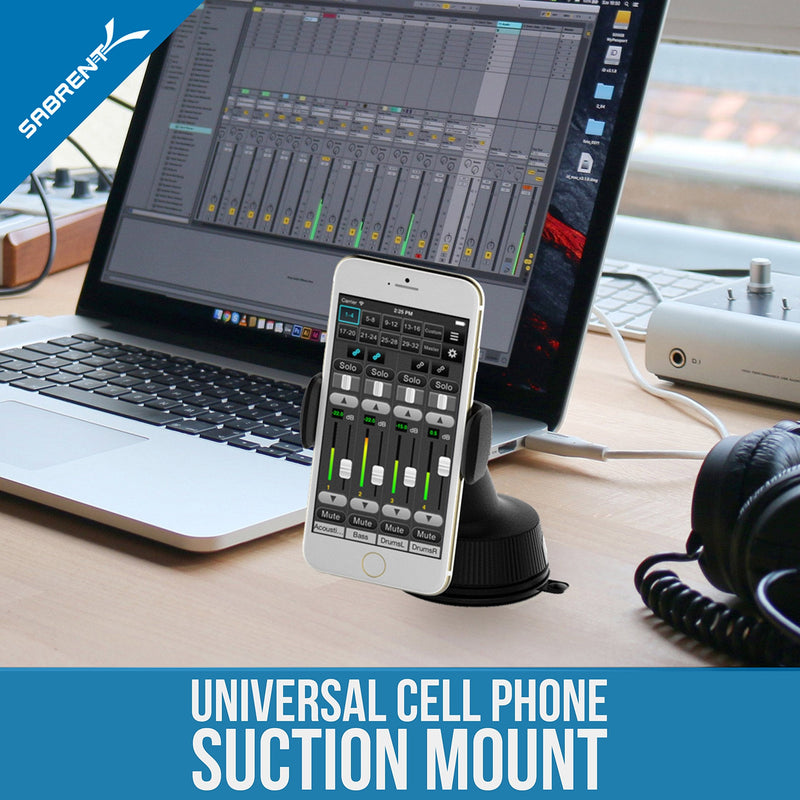 The Sabrent - CM-SPHB Is a Universal Car Window/Dash Mount Holder for Most Smartphones Devices