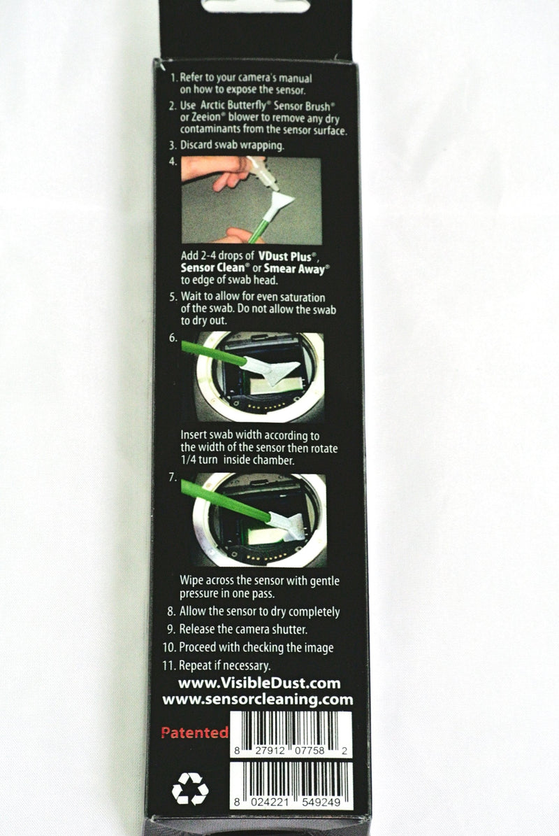 VisibleDust UltraMXD-Vswab 1.0x Sensor Cleaning Swabs, Green, 12 Swabs