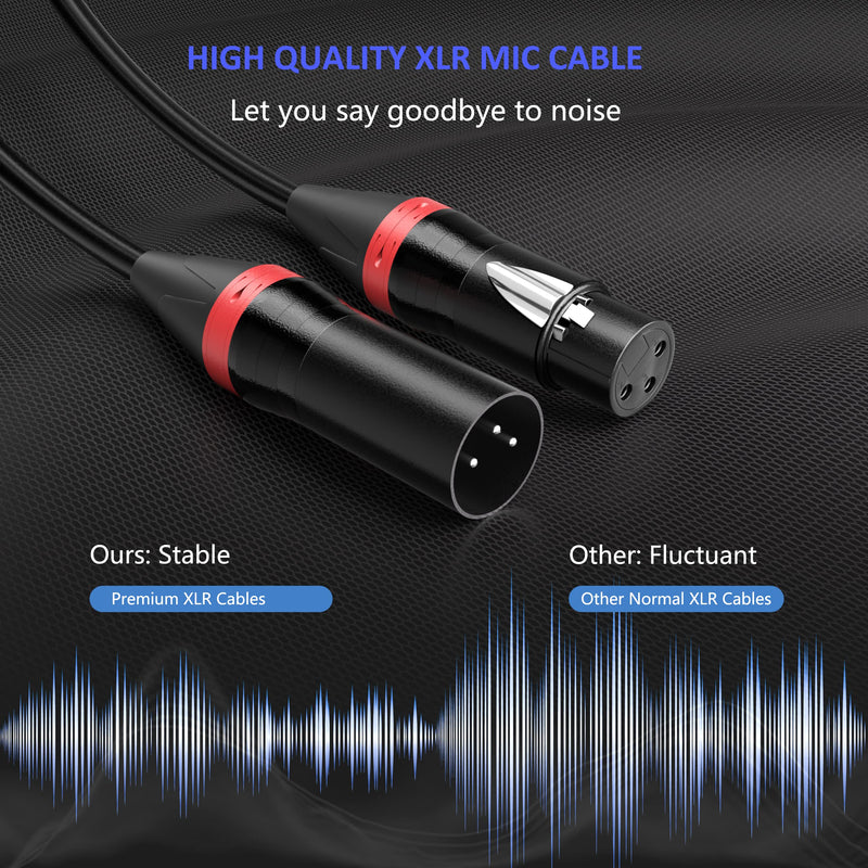 Rxonof XLR Cables 10 ft-2 Pack, XLR Cable XLR Male to Female Microphone Cable 10FT