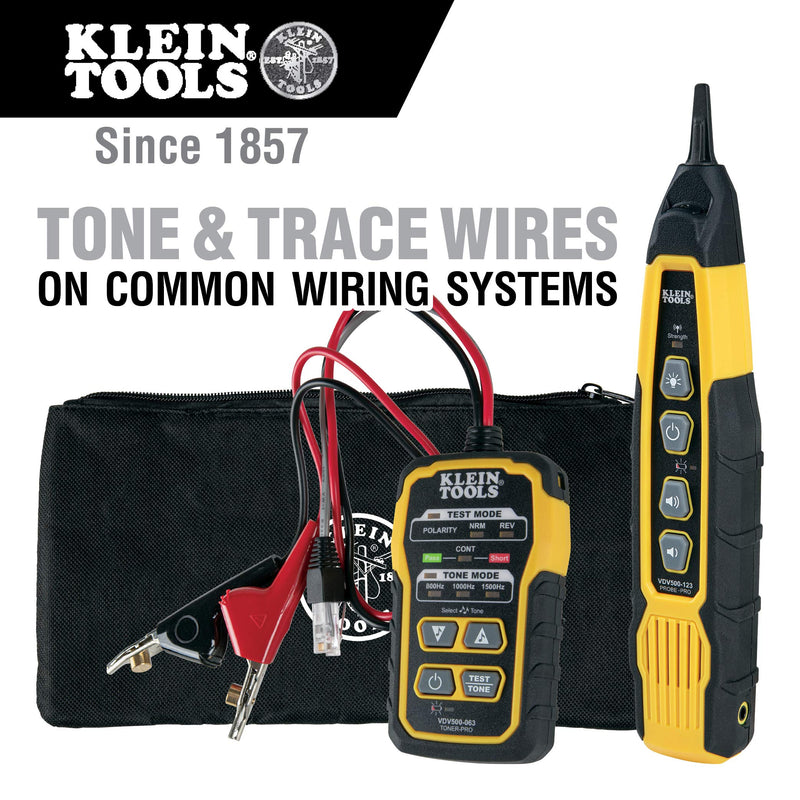 Klein Tools VDV500-820 Cable Tracer with Probe Tone Pro Kit for Telephone, Internet, Video, Data and Communications Cables