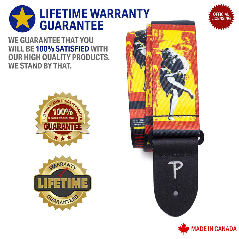Perri's Leathers Ltd. - Guitar Strap - Polyester - Guns N Roses - Adjustable - For Acoustic / Bass / Electric Guitars - Made in Canada (LPCP-6011)