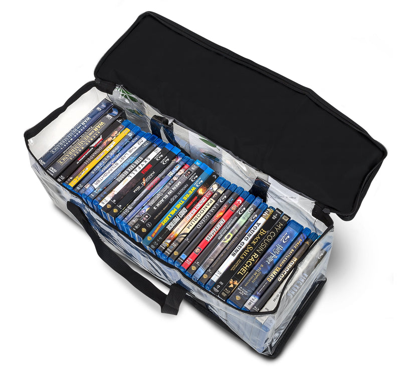 [AUSTRALIA] - Besti Home DVD Storage Bags (2-Pack) Holds 80 Total Movies or Video Games, Blu-ray, | Convenient Travel Case for Media | Stackable, Easy to Carry Black 