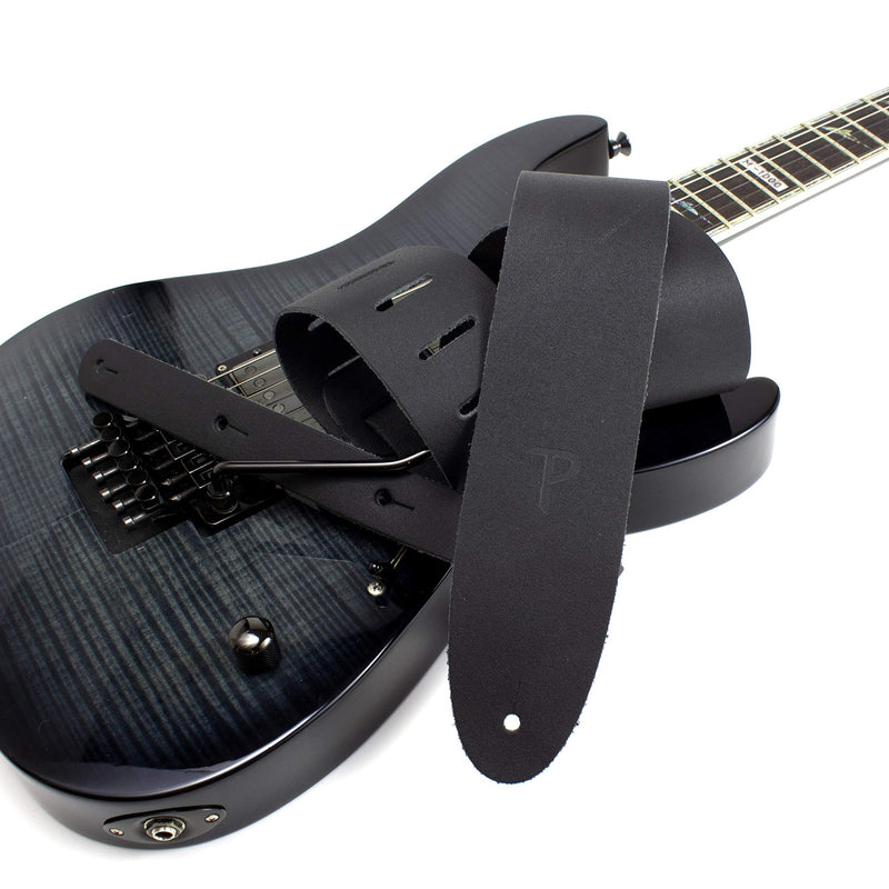 Perri’s Leathers Ltd.- Guitar Strap– Basic Leather- Adjustable- for Acoustic/Bass/Electric Guitars Black 2.5"