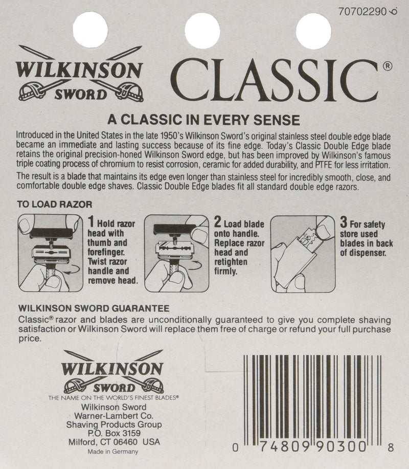 Wilkinson Sword Classic Double Edge Razor Blades - 100 Ct