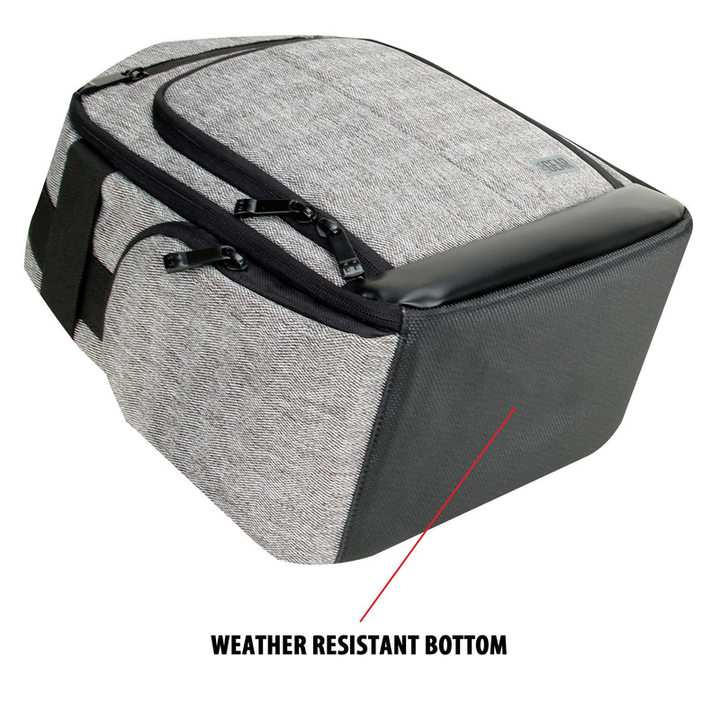 USA GEAR Portable Camera Backpack for DSLR (Gray) with Customizable Accessory Dividers, Weather Resistant Bottom and Comfortable Back Support - Compatible with Canon, Nikon and More Grey and Black