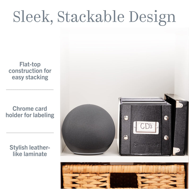 [AUSTRALIA] - Snap-N-Store CD Storage Box - Pack of 1 - Durable 5.1 x 5.1 x 13.2 Inch Disc Holder with Lid to Store up to 165 Discs - Black 1 Pack 1 Pack - CD 