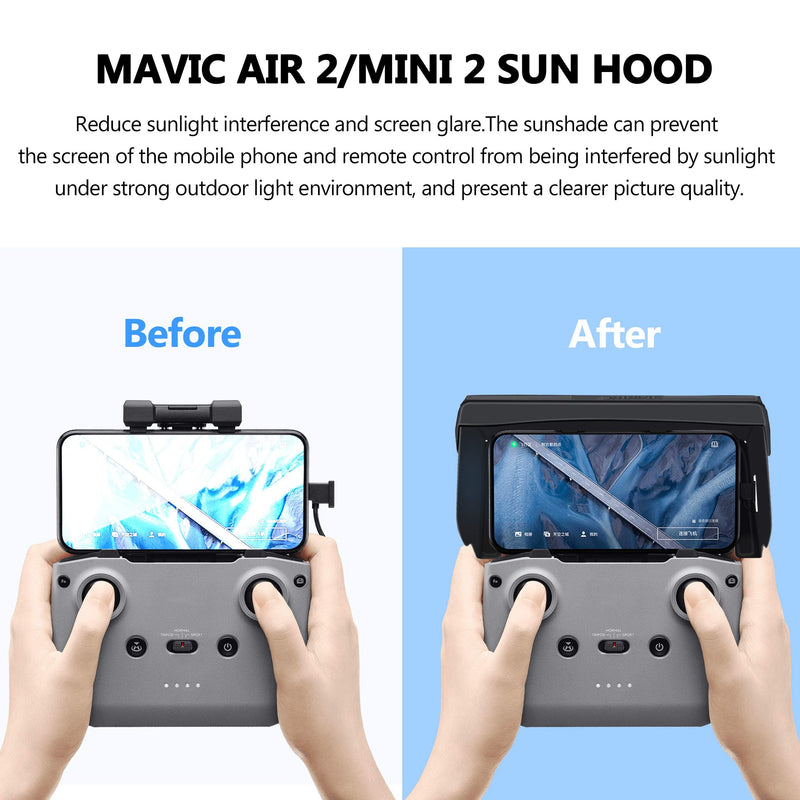 STARTRC Sun Hood Sunshade for DJI Mavic 3/Mini 2/Mavic Air 2/DJI Air 2S Controller Accessories for 4.4-7.1inch Smartphone Screen