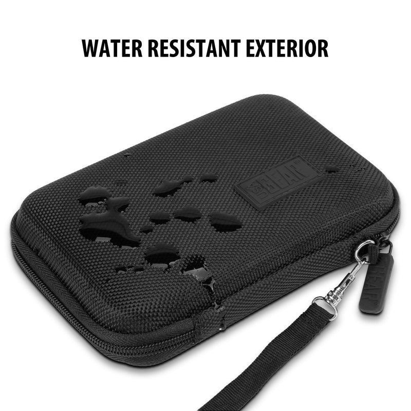 USA Gear Hard Shell Action Camera Case Compatible with Ricoh Theta Z1 360 Degree Camera, Insta360 One X2, and More Action Camera 4K - Water Resistant Exterior and Scratch Resistant Interior - Black