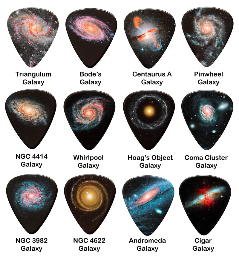 Galaxy Outer Space Double Sided Guitar Picks Set of 12 Harmony Picks Premium Plectrums