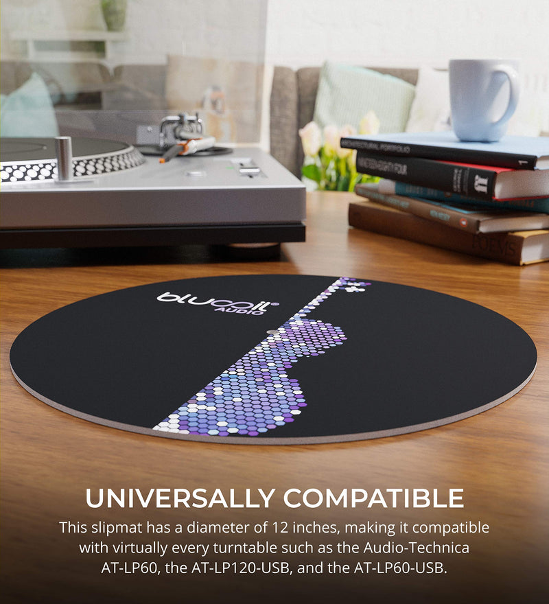 Blucoil 12-inch Turntable Slipmat with 4mm Thickness - LP Protection for DJ and Vinyl Record Players Single